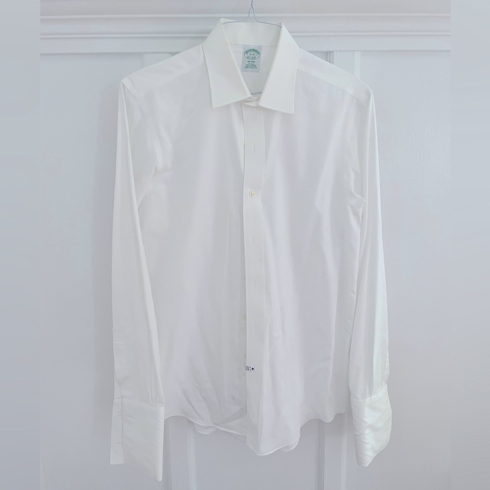 Brooks Brothers Milano (slim) fit French cuff white mens dress shirt